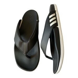 Adidas Black and White Flip Flops